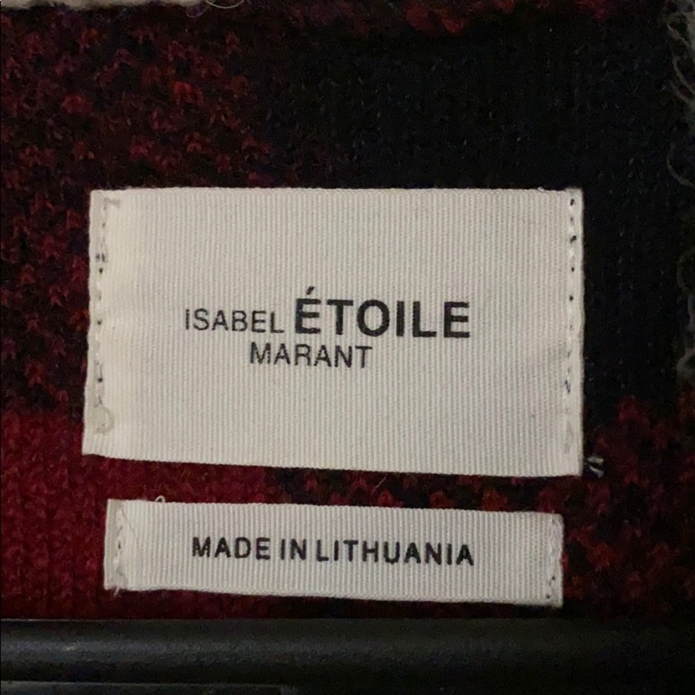 Isabel Marant Red and Black Checkered Trench Coat - Picture 2 of 3